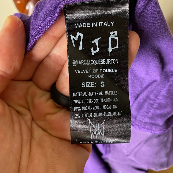 Marc Jacques Burton Velvet Purple Sweatshirt size small - Picture 4 of 6